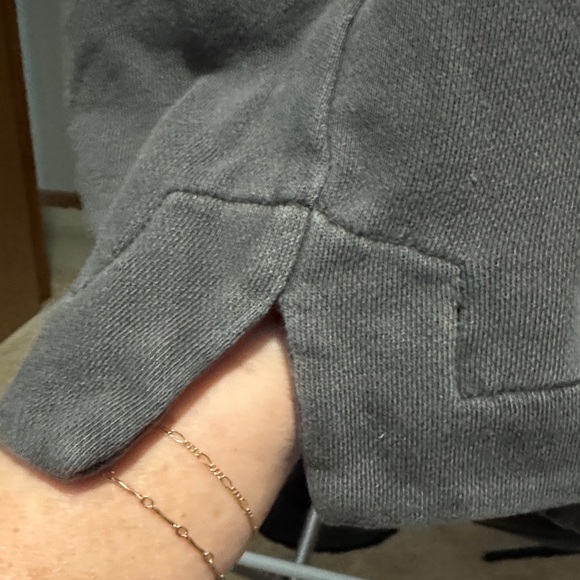 Aerie High Waist Charcoal Shorts Distressed Broken in Women’s Large AE - Picture 3 of 5